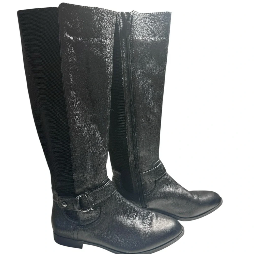 Alex Marie Black leather Knee-High Boots Size 7.5